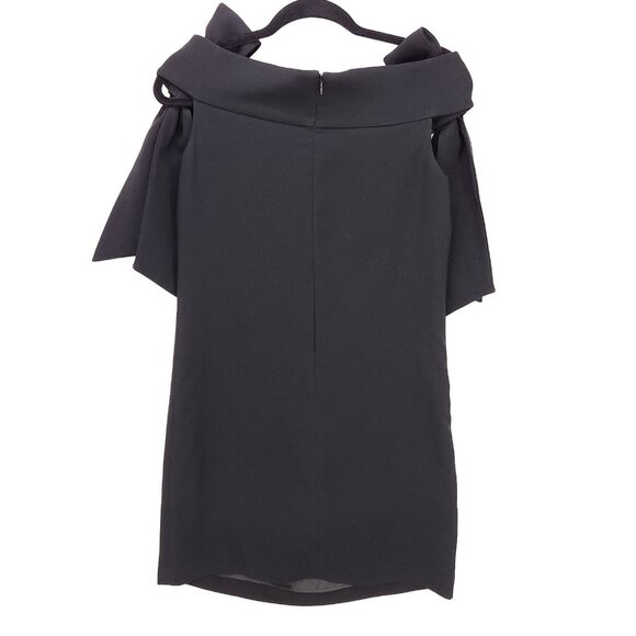 OVV Coktail Dress Black Mini Off Shoulder Big Bow Detail Classic Size Small - Picture 2 of 13